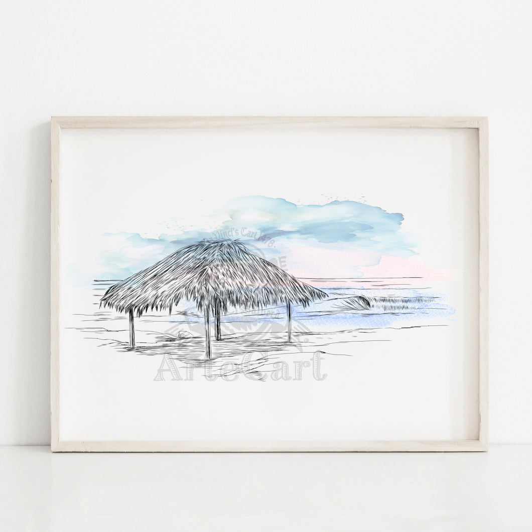 Windandsea Hut, La Jolla, California Hand Drawn Fine Art Prints